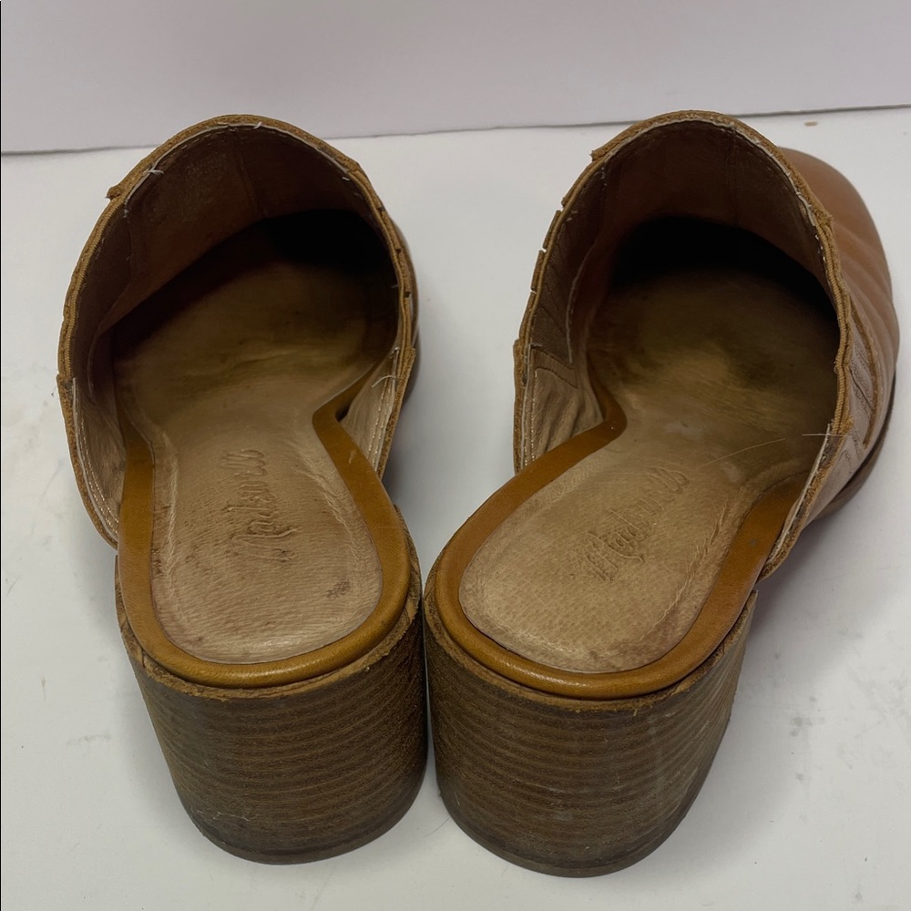 Madewell Brown Leather Women's Mules Size 8.5 - Picture 3 of 4
